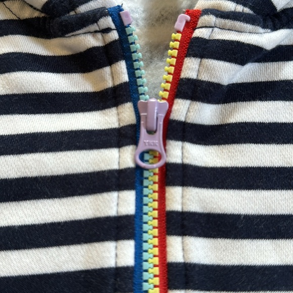 Crewcuts Navy/White Sweatshirt with rainbow zipper Size 2T - Picture 4 of 5